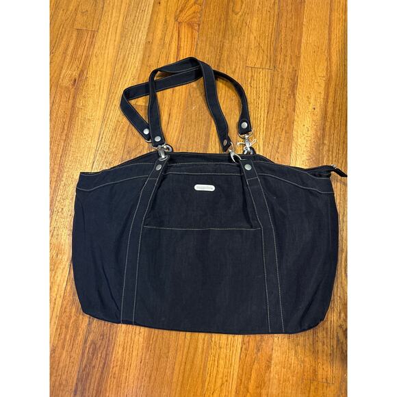 Baggallini Tote Large Black Nylon Bag for Travel and Gym with Double Top Handles - Picture 1 of 4